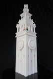 Miniature Clock Tower HO Scale for train model White