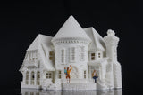 Gold Rush Bay Tudor Style "Castle House" White HO-Scale 1:87 INCLUDING INTERIORS