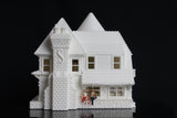 Gold Rush Bay Tudor Style "Castle House" White HO-Scale 1:87 INCLUDING INTERIORS