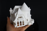 Gold Rush Bay Tudor Style "Castle House" White HO-Scale 1:87 INCLUDING INTERIORS