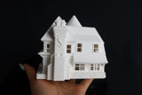 Gold Rush Bay Tudor Style "Castle House" White HO-Scale 1:87 INCLUDING INTERIORS