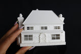 Gold Rush Bay Tudor Style "Castle House" White HO-Scale 1:87 INCLUDING INTERIORS