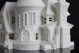 Small Tudor Style "Castle House" White N-Scale 1:160 by Gold Rush Bay INCLUDING INTERIORS