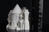 Small Tudor Style "Castle House" White N-Scale 1:160 by Gold Rush Bay INCLUDING INTERIORS