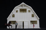 Large Miniature O-Scale1:48 White Old West Barn Built with Interiors