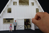 Large Miniature O-Scale1:48 White Old West Barn Built with Interiors