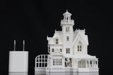 Assembled Tiny dollhouse for dollhouses Practical Witch Magic Victorian House White Built 3 inches