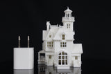 Assembled Tiny dollhouse for dollhouses Practical Witch Magic Victorian House White Built 3 inches