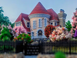 Small Tudor Style "Castle House" White N-Scale 1:160 by Gold Rush Bay INCLUDING INTERIORS