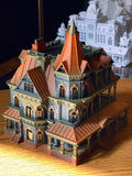 N-Scale Miniature Victorian #12 Madam Sally House Assembled Gothic Train White