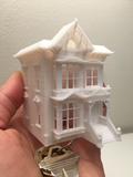 N-Scale White Built Victorian Miniature #2 Stick Style House Model Train 1:160