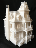 HO Scale White Miniature Victorian Collection #4 Mansion by Gold Rush Bay INCLUDING INTERIORS