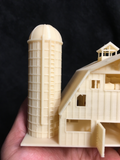 Gold Rush Bay N-Scale Miniature Old West7 Wood Color Barn+Silo 1:160 Assembled INCLUDING INTERIORS