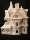 N-Scale Miniature Victorian #12 Madam Sally House Assembled Gothic Train White