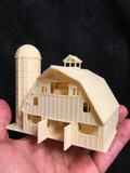 Gold Rush Bay N-Scale Miniature Old West7 Wood Color Barn+Silo 1:160 Assembled INCLUDING INTERIORS